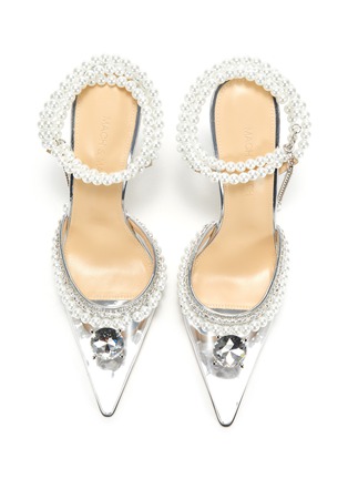 模特儿示范图 - 点击放大 - MACH & MACH - 仿水晶人造珍珠PVC高跟鞋