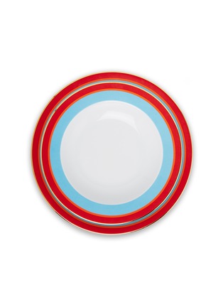 首图 –点击放大 - LA DOUBLEJ - 拼色条纹陶瓷汤盘及餐盘套装