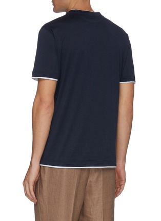 背面 - 点击放大 - BRUNELLO CUCINELLI - 拼接设计丝混棉T恤