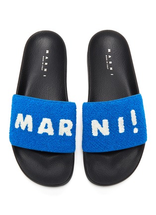 模特儿示范图 - 点击放大 - MARNI - logo毛绒搭带拖鞋