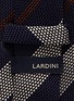 细节 - 点击放大 - LARDINI - 拼色条纹丝混亚麻领带