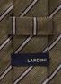 细节 - 点击放大 - LARDINI - 拼色条纹丝混亚麻领带