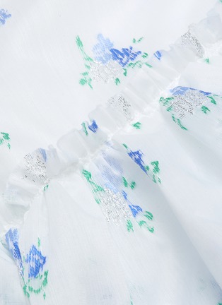 细节 - 点击放大 - MING MA - 金属丝线花卉图案不对称褶裥半裙