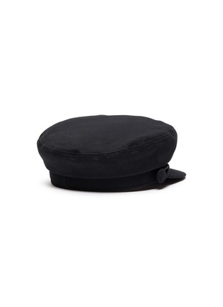 模特儿示范图 - 点击放大 - MAISON MICHEL - NEW ABBY编织帽带纯棉短檐帽