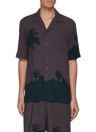 首图 - 点击放大 - DRIES VAN NOTEN - Carltone抽象棕榈树图案短袖衬衫