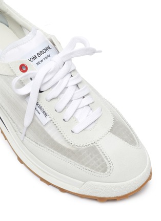 细节 - 点击放大 - THOM BROWNE - 拼接设计拼色条纹微透视运动鞋
