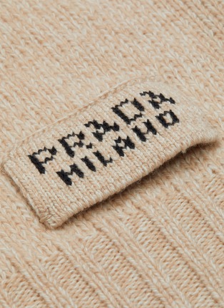  - PRADA - 品牌名称搭带混色初剪羊毛混羊绒短袖针织衫