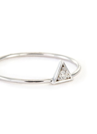 DECO钻石点缀三角形10k白金戒指展示图