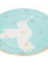 细节 –点击放大 - YATO - 大号手绘蜂鸟楤木叶图案陶瓷餐盘 - 浅蓝色