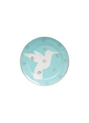 首图 –点击放大 - YATO - 大号手绘蜂鸟楤木叶图案陶瓷餐盘 - 浅蓝色