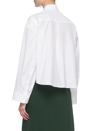 背面 - 点击放大 - VALENTINO GARAVANI - 拼接设计镂空蕾丝混棉绉绸衬衫