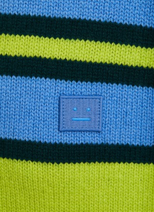 细节 - 点击放大 - ACNE STUDIOS - 表情徽章拼色条纹羊毛针织衫