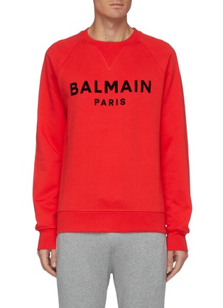 首图 - 点击放大 - BALMAIN - 拼色品牌名称纯棉卫衣