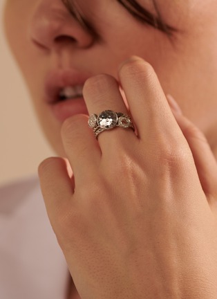  - JOHN HARDY - Dot女士钻石纯银几何纹理圆形缀饰多层圈环戒指