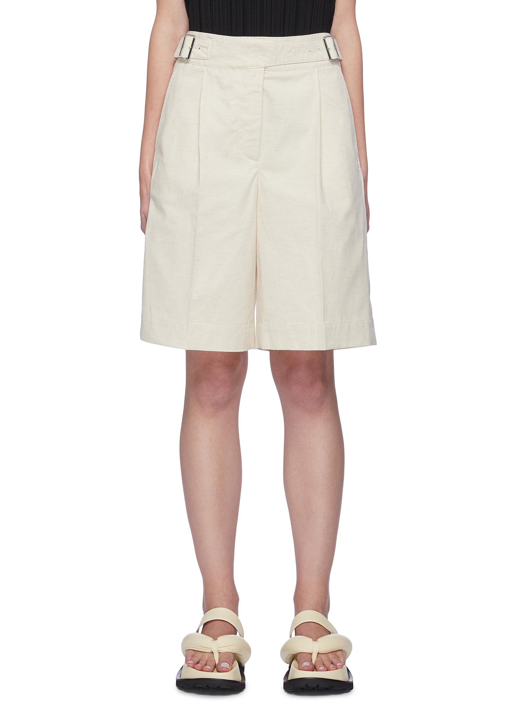ACNE STUDIOS BELTED RAW CANVAS TAILORED SHORTS