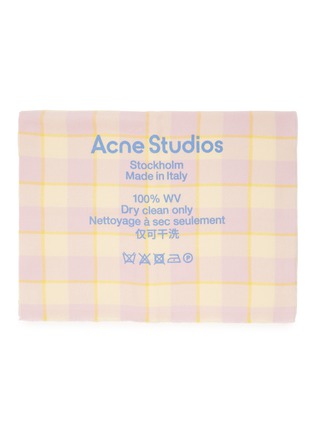 细节 - 点击放大 - ACNE STUDIOS - LOGO及资讯印花格纹羊毛围巾