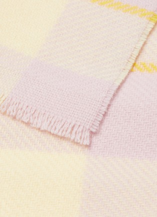 细节 - 点击放大 - ACNE STUDIOS - LOGO及资讯印花格纹羊毛围巾