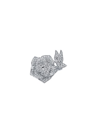 首图 - 点击放大 - SARAH ZHUANG - 钻石点缀18k白金玫瑰造型戒指