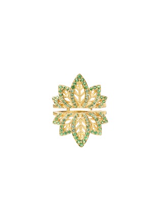首图 - 点击放大 - SARAH ZHUANG - 绿色石榴石18k黄金树叶造型戒指