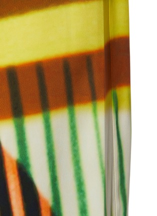 细节 - 点击放大 - DRIES VAN NOTEN - 拼色抽象图案混棉吊带连衣裙