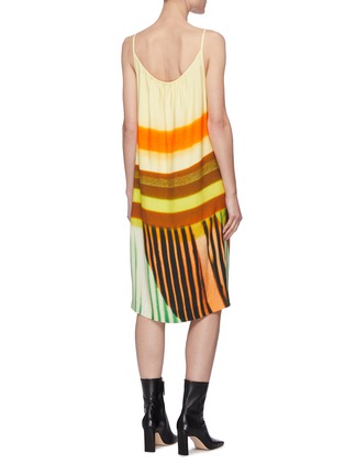 背面 - 点击放大 - DRIES VAN NOTEN - 拼色抽象图案混棉吊带连衣裙
