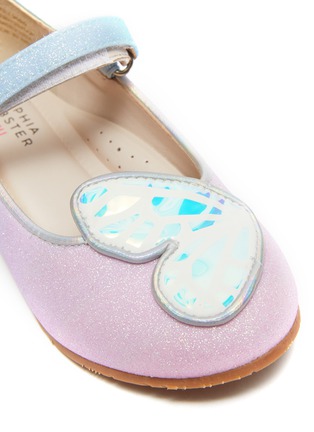 细节 - 点击放大 - SOPHIA WEBSTER - 幼儿款蝴蝶拼贴闪粉平底鞋