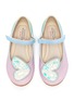 模特儿示范图 - 点击放大 - SOPHIA WEBSTER - 幼儿款蝴蝶拼贴闪粉平底鞋