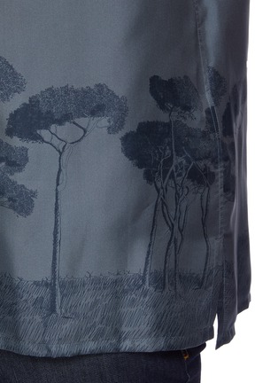  - BRIONI - 树木图案真丝短袖衬衫
