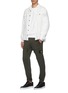 模特儿示范图 - 点击放大 - STONE ISLAND - 可拆式品牌标志徽章拉链口袋纯棉卫衣
