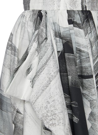 细节 - 点击放大 - ALEXANDER MCQUEEN - 褶裥抽象印花纯棉半身裙