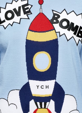 细节 - 点击放大 - YCH - LOVE BOMB火箭升空图案混羊毛针织衫