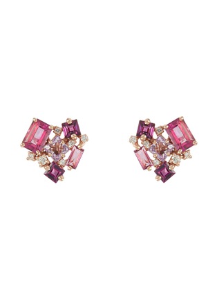 首图 - 点击放大 - SUZANNE KALAN - Amalfi' diamond topaz rhodolite 14k gold earrings