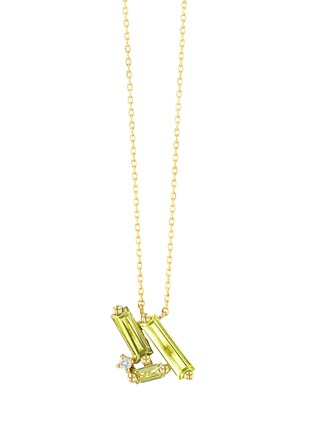 首图 - 点击放大 - SUZANNE KALAN - Horizontal cluster diamond peridot 14k gold necklace