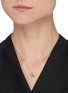 模特儿示范图 - 点击放大 - SUZANNE KALAN - Horizontal cluster diamond peridot 14k gold necklace