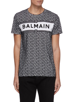 首图 - 点击放大 - BALMAIN - 拼色品牌名称几何图案纯棉T恤