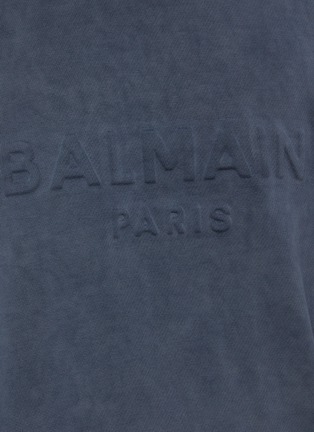  - BALMAIN - logo条纹水洗纯棉卫衣
