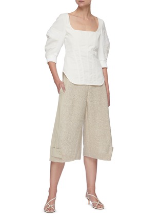 模特儿示范图 - 点击放大 - STELLA MCCARTNEY - 侧条纹混棉长裤