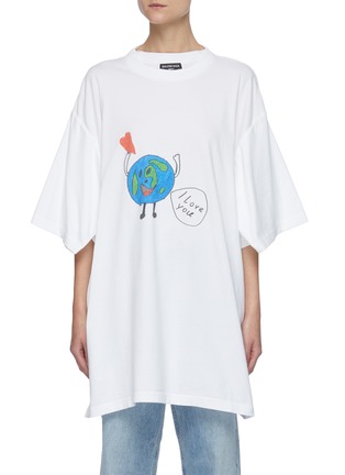 首图 - 点击放大 - BALENCIAGA - 趣味地球图案纯棉T恤