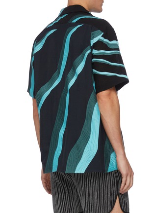 背面 - 点击放大 - DANSHAN - Streams拼色抽象河流图案短袖衬衫
