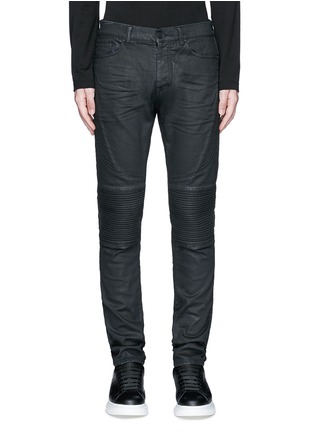 细节 - 点击放大 - MARCELO BURLON - 套染棉质机车款牛仔裤