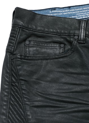 细节 - 点击放大 - MARCELO BURLON - 套染棉质机车款牛仔裤