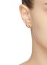 正面 -点击放大 - MISHO - 珐琅及珍珠点缀几何造型金属不对称耳环