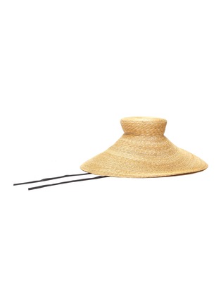 模特儿示范图 - 点击放大 - ELIURPI - GRAND NOUVEAU拼色帽带编织稻草宽檐帽