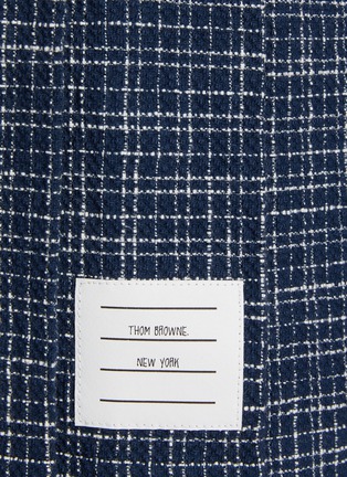 细节 - 点击放大 - THOM BROWNE - 条纹点缀拼色格纹百褶棉质半裙