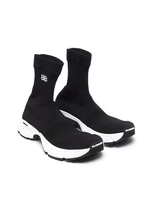 细节 - 点击放大 - BALENCIAGA - 'Speed 3.0' Knit Textile High Top Sneakers