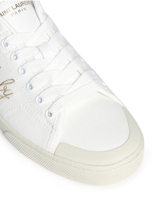 细节 - 点击放大 - SAINT LAURENT - SOLARIS TELA字母刺绣帆布球鞋