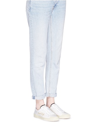 模特示范图 - 点击放大 - SAINT LAURENT - SOLARIS TELA字母刺绣帆布球鞋