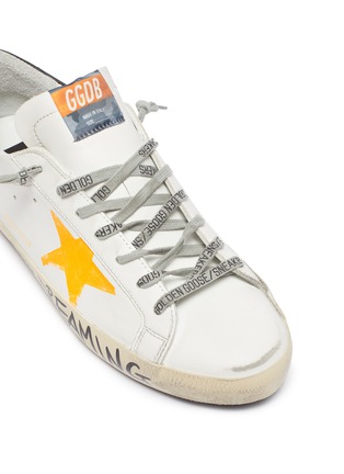 细节 - 点击放大 - GOLDEN GOOSE - SUPER-STAR拼接设计五角星涂鸦字样真皮运动鞋