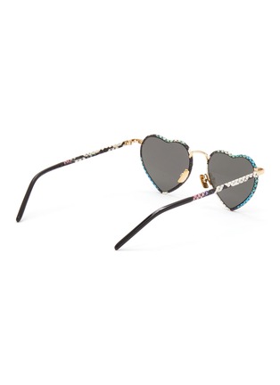 模特儿示范图 - 点击放大 - SAINT LAURENT - 拼色蛇纹爱心造型金属太阳眼镜