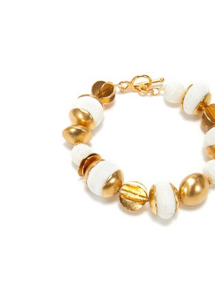 WHITE MIST白珊瑚24K镀金黄铜珠串手链展示图